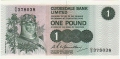 Clydesdale Bank Ltd 1963 To 1981 1 Pound,  1. 3.1977